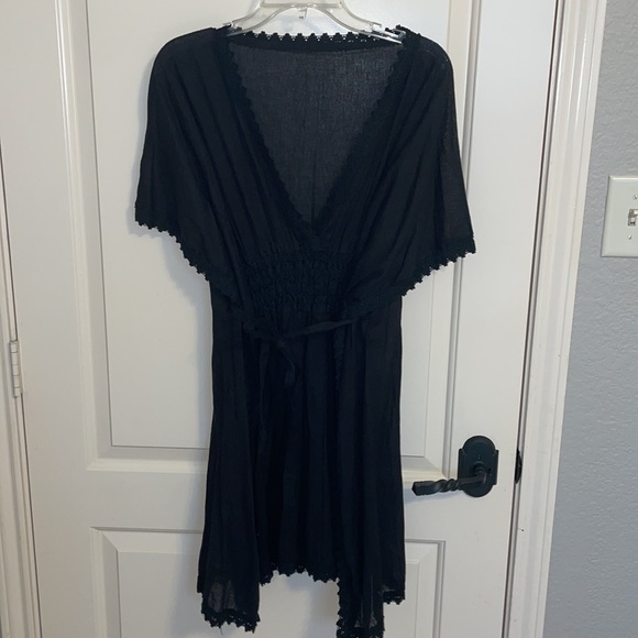 Gorgeous Short Caftan Swim Cover - Black, Handcrafted in Mexico NWOT - Picture 17 of 17